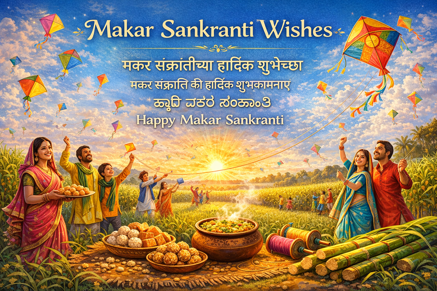 Makar Sankranti Wishes Messages Quotes in Hindi Marathi English Kannada