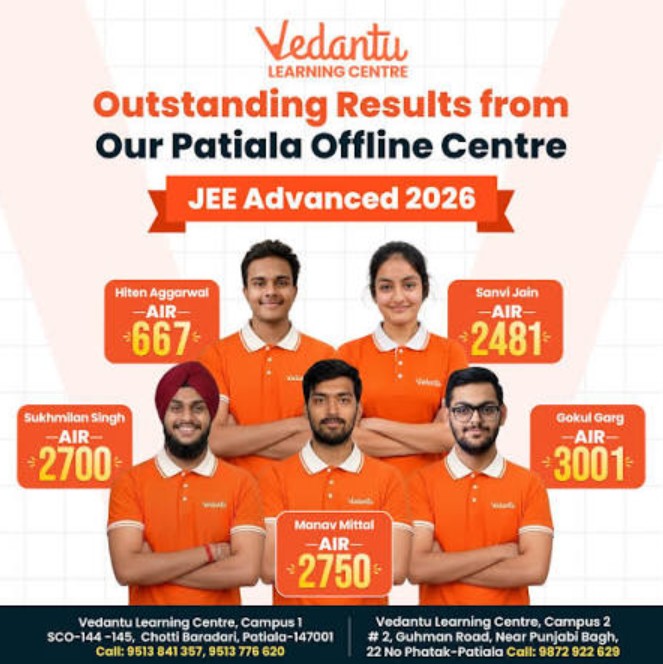 Vedantu Patiala JEE Advanced 2026 Results