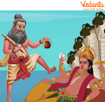 Bhrigu Fighting with Vishnu