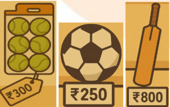 Rohan wants to buy a cricket bat and a set of tennis balls. He gives the shopkeeper a ₹2000 note. How much change will he get back?