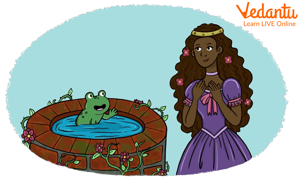 Frog, speaking to the Princess