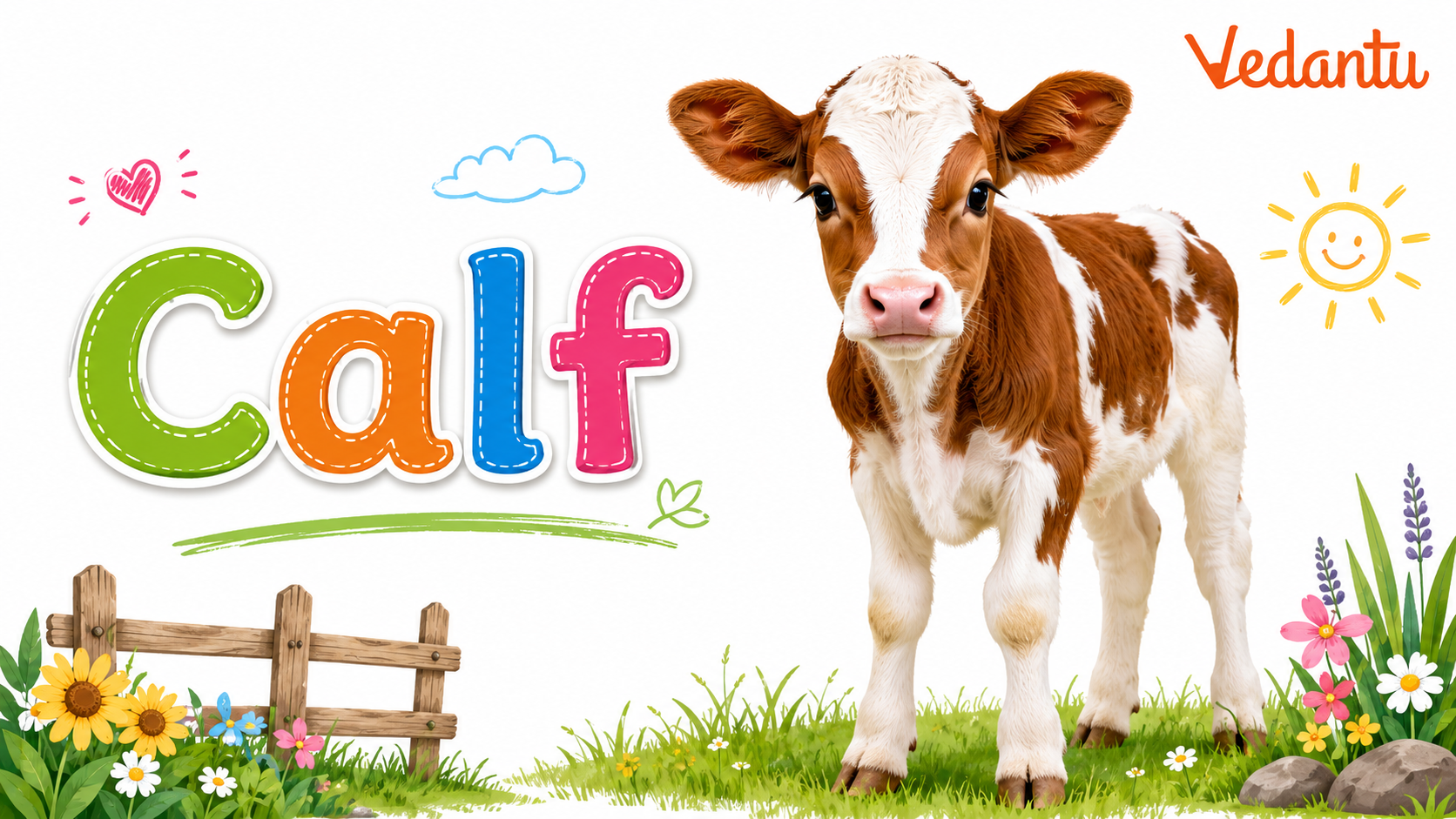 Calf young cow animal standing on grass