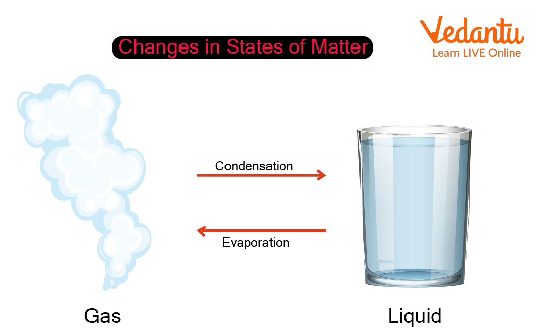 Opposite reactions of condensation and evaporation