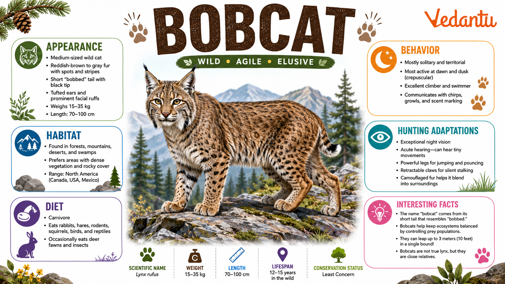 Bobcat wild cat in natural habitat