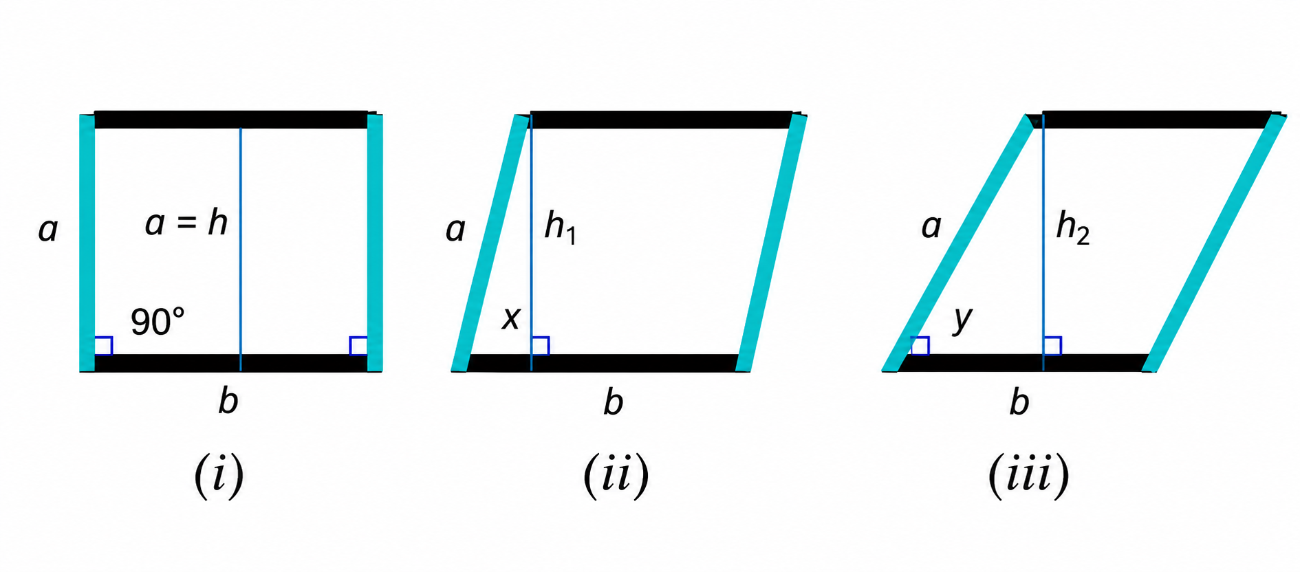 The area of a rectangle can be found when we know the lengths of its sides. Is the same true for a parallelogram.png