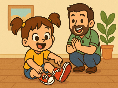 Class 1 Reading Comprehension Children's Stories Tie Shoes Worksheets