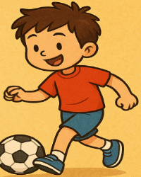 A boy Kicking Football