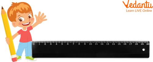 Showing the <a href='https://www.vedantu.com/chemistry/disadvantages-of-plastics'>plastic</a> meter scale