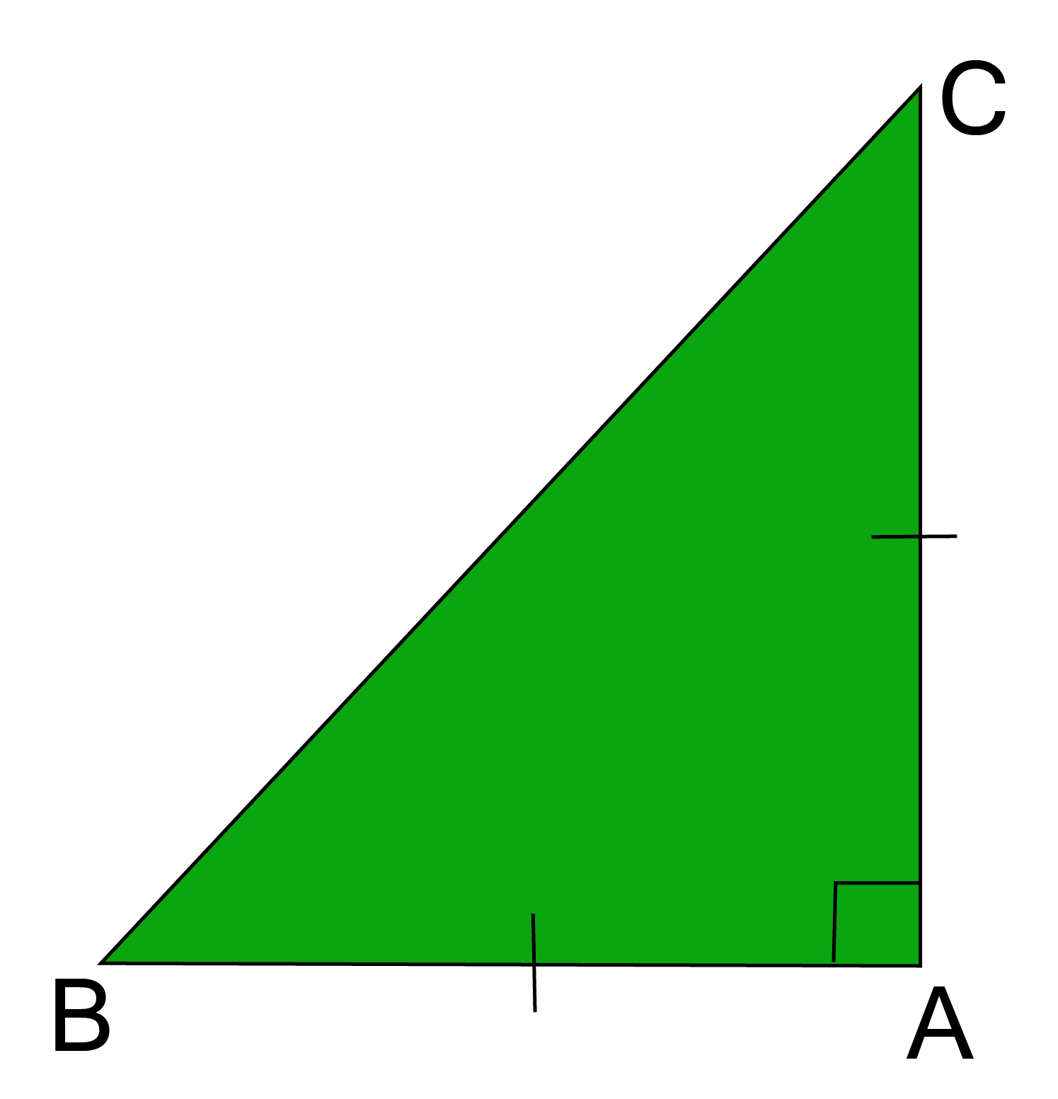 ABC is a right angled triangle in which $\angle {\text{A}}$ = ${90^0}$ and AB = AC