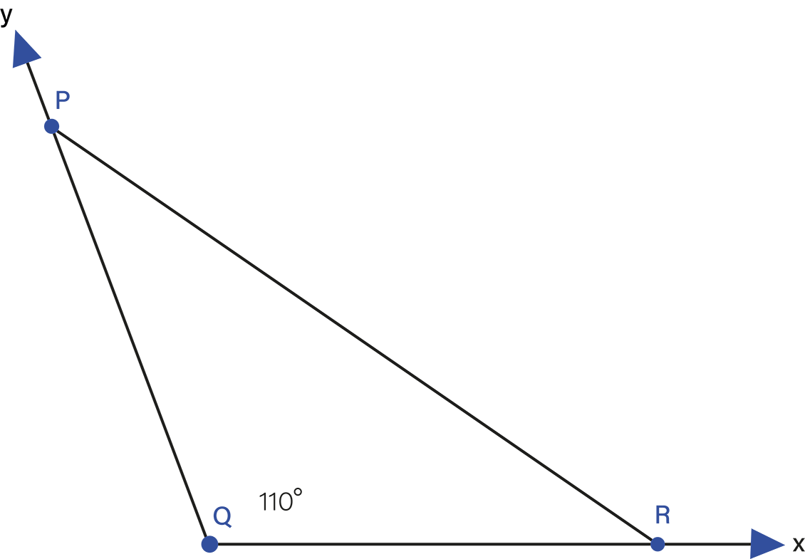 An isosceles triangle in which the lengths of each of its equal sides is $6.5$cm and the angle between them is ${110^ \circ }$