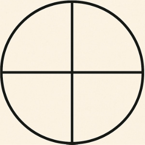 Color 1/4 of the shape