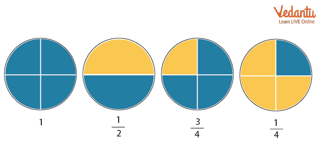 Representation of different fractions