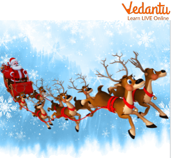 Santa Claus with Nine Reindeers