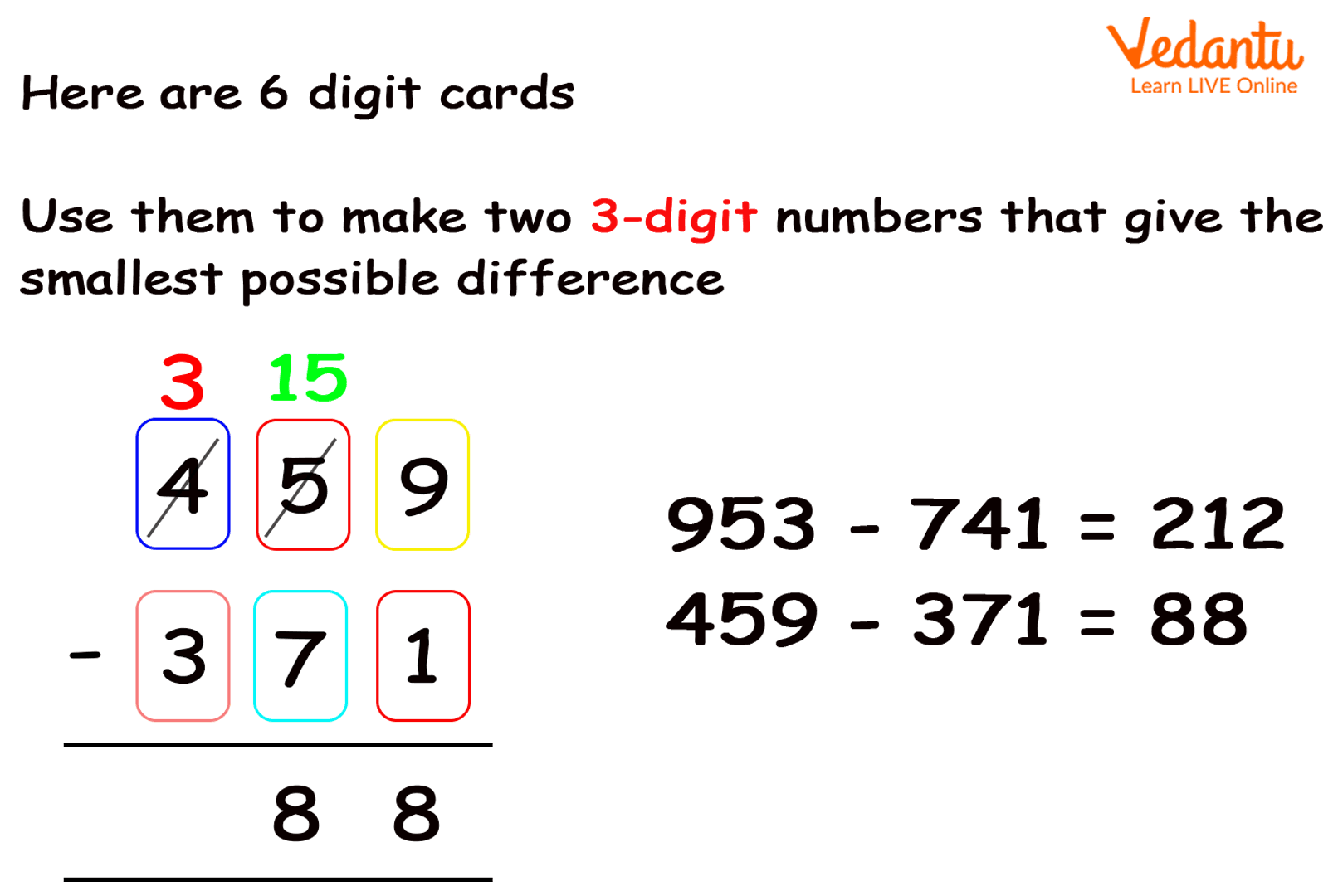 Difference between two three-digit numbers