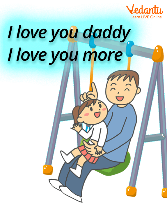 A Daughter  saying to her father “I Love You Daddy”