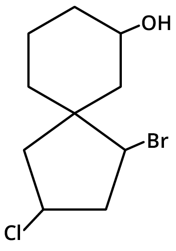 Structure of bromochlorospiro decanol