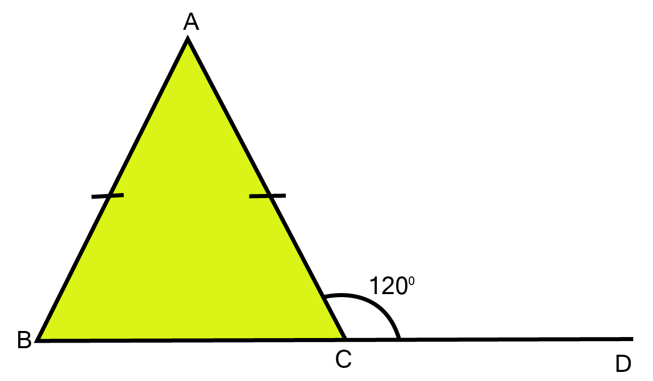 AB = AC and $\angle ACD = {120^0}$