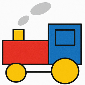 picture of the train made from shapes