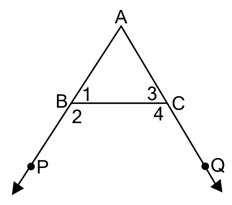 sides AB and AC of ABC are extended to points P and Q respectively. Also  PBC< QCB
