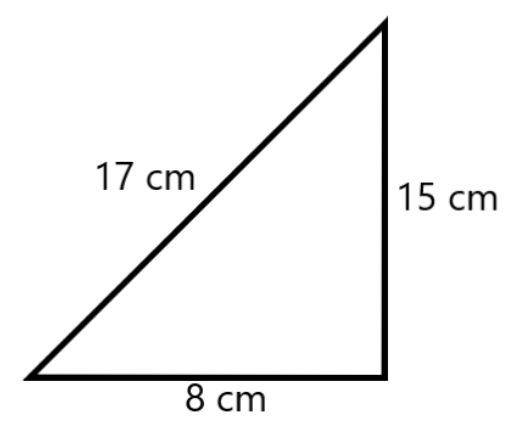 A triangle with one angle 90