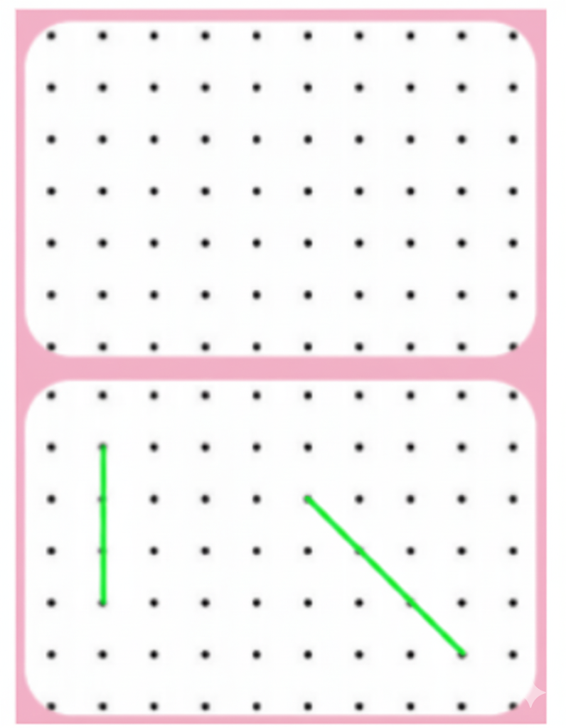 (ii) Draw some obtuse angles on the top grid. Draw a line to make an obtuse angle using each given line in the bottom grid.
