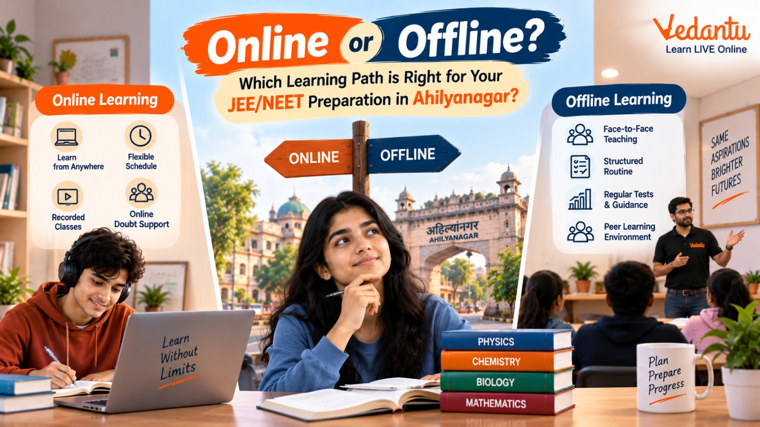 Online vs Offline JEE/NEET Coaching in Ahilyanagar