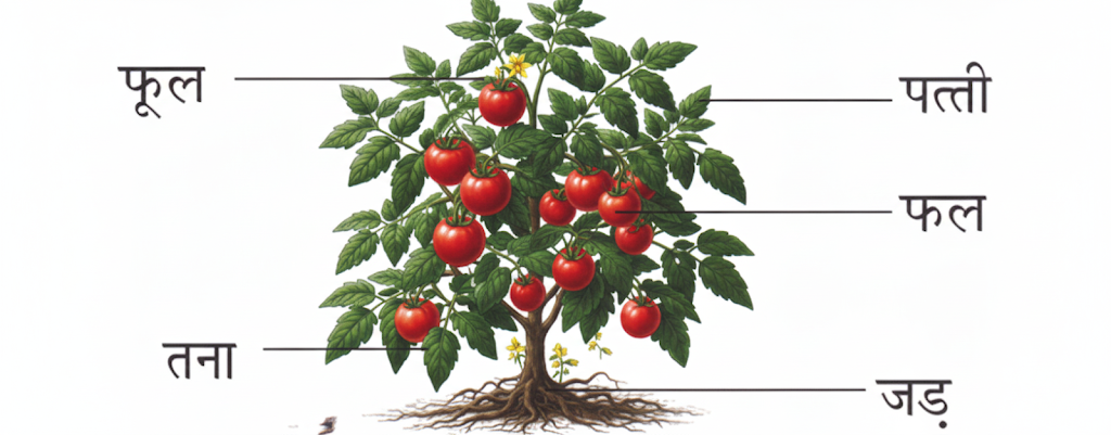 पौधे के विभिन्न भागों उत्तर