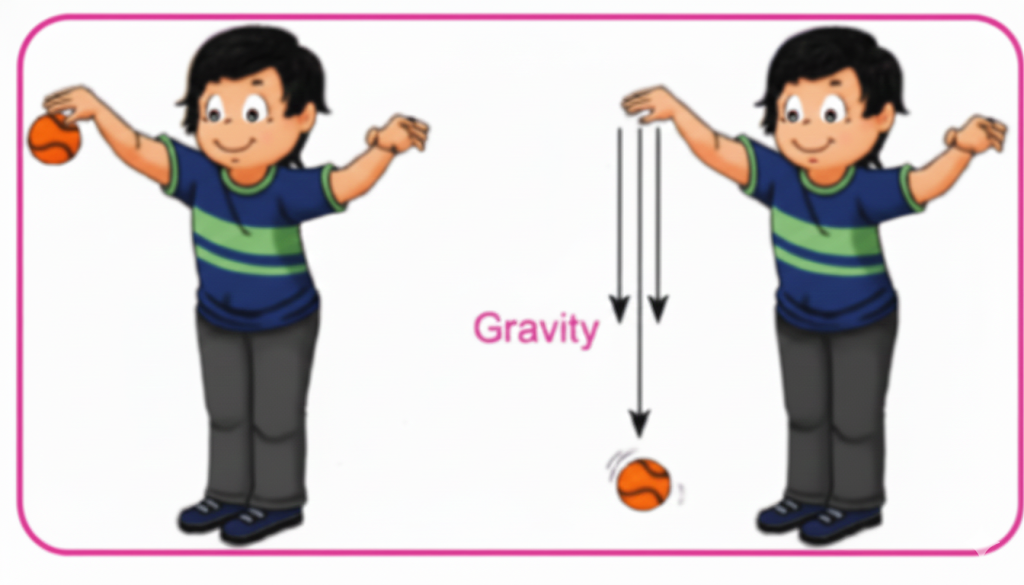 An image showing earth pull every object (Gravity)