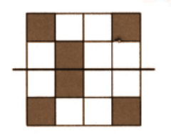 Two unit squares will be coloured to have only a horizontal line of symmetry