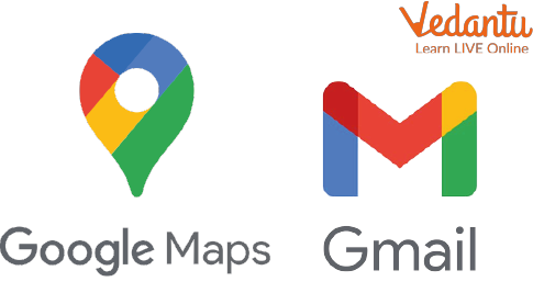 Logo of Google maps and Email