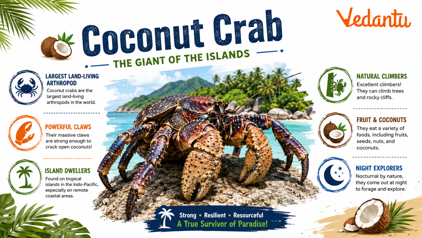 Coconut Crab on tropical island
