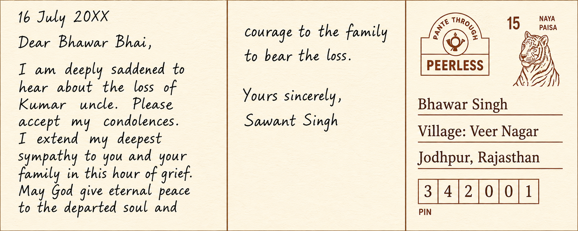 Read the condolence message that Sawant Singh sent to his cousin as a reply to the letter.png