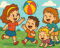 Childrens are playing in a park