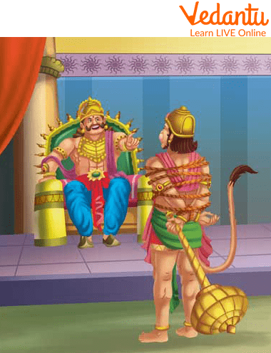 Hanuman in Ravana palace