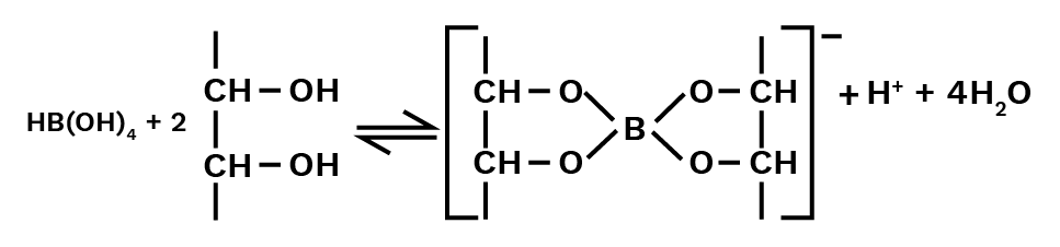 Formation of complex by glycol with orthoboric acid