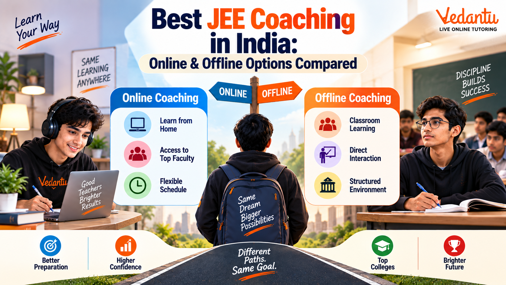 Online and offline JEE coaching options in India for 2027
