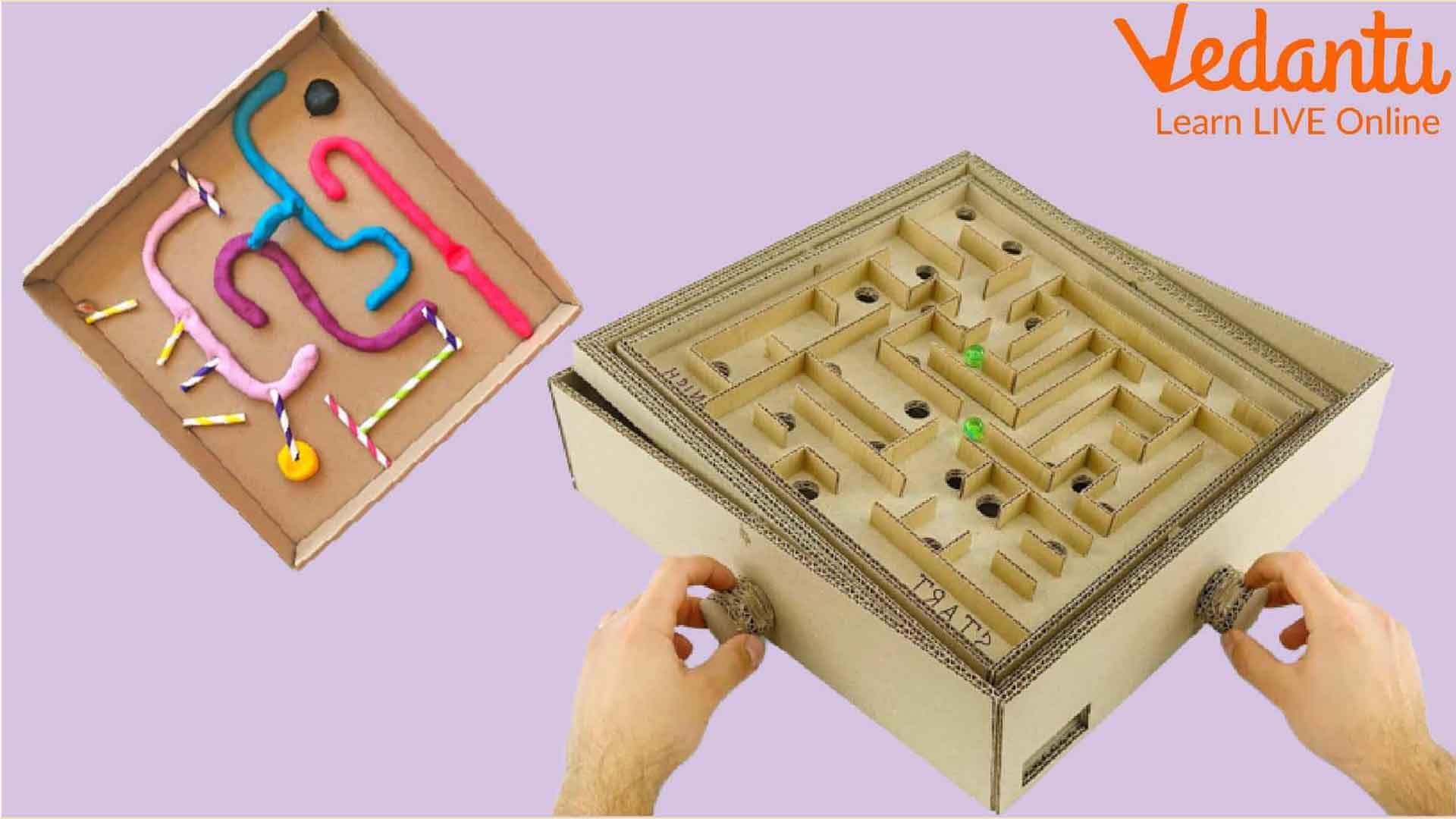 Cardboard Marble Maze for Kids