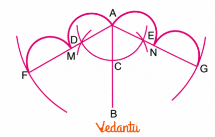 Join AD and AE and extend both lines.