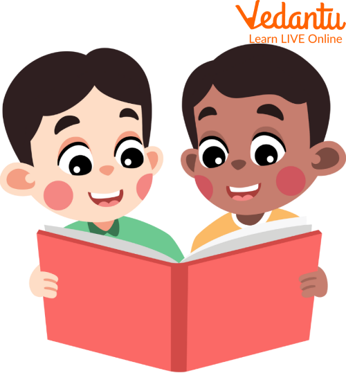 Two kids reading the poem