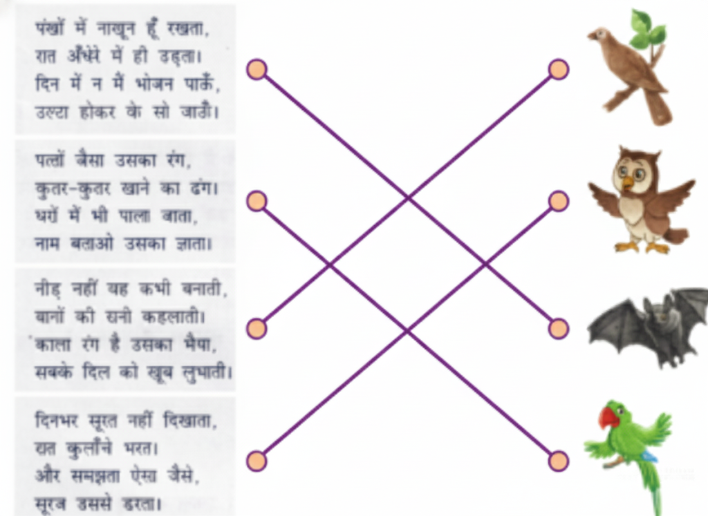 पशु-पक्षियों से संबंधित कुछ पहेलियाँ का उपयुक्त