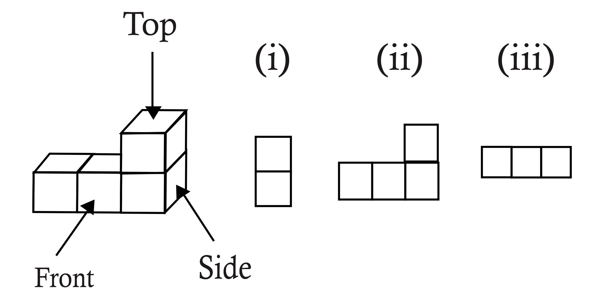 Shape of a solid having 4 cubes
