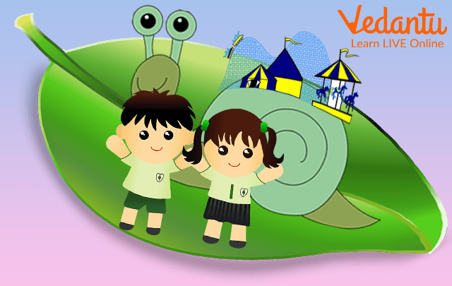 Kids Enjoying with Snail