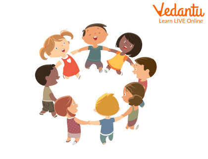 Kids Holding Hand together In A Circle