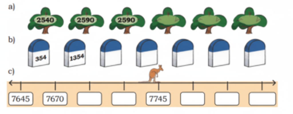 Fill the blanks with appropriate numbers