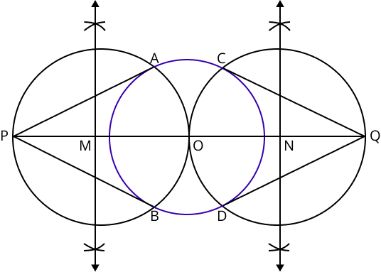 Tangents from outside point to a circle