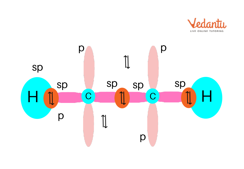 Hybridization of acetylene