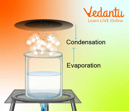 Process of evaporation followed by condensation of water