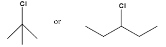 Tertiary and secondary haloalkane