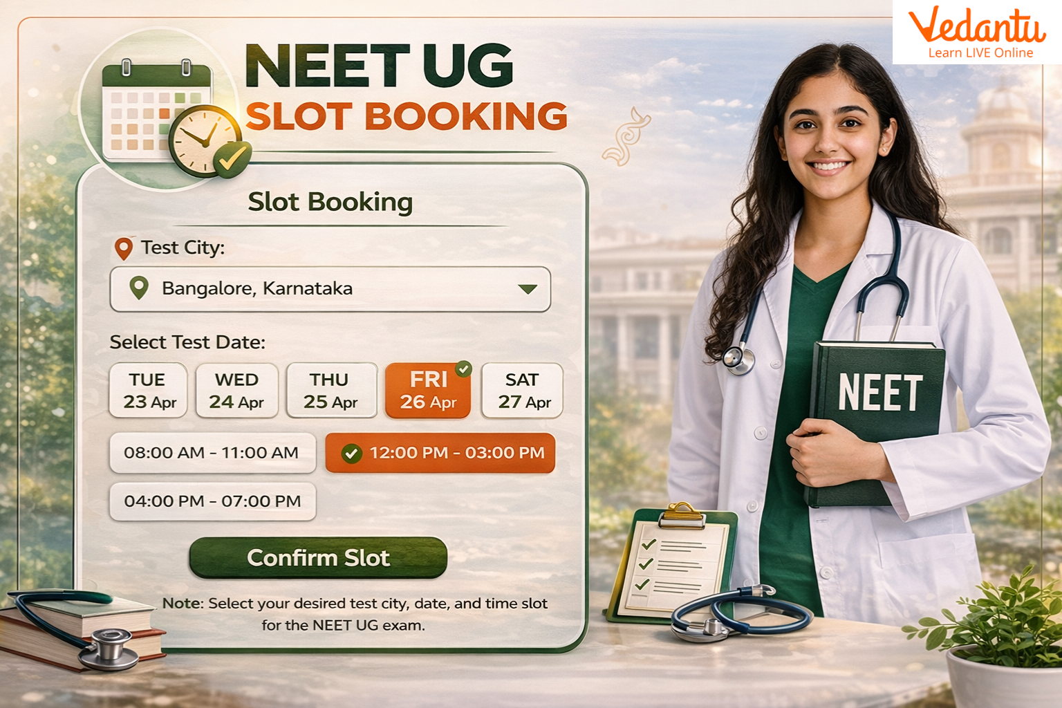 NEET Slot Booking 2026