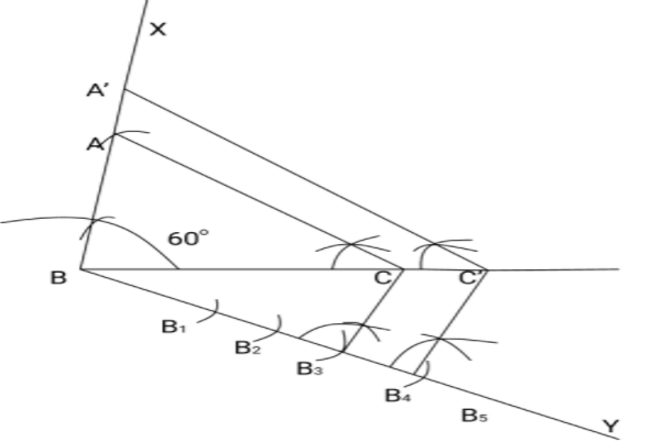 RIght angled triangle with sides 5cm and 4cm containing the right angle.